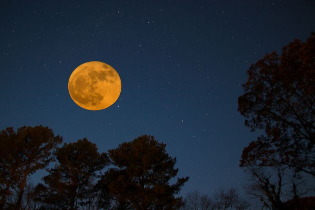 Super moon rises over Virginia's Eastern Shore.