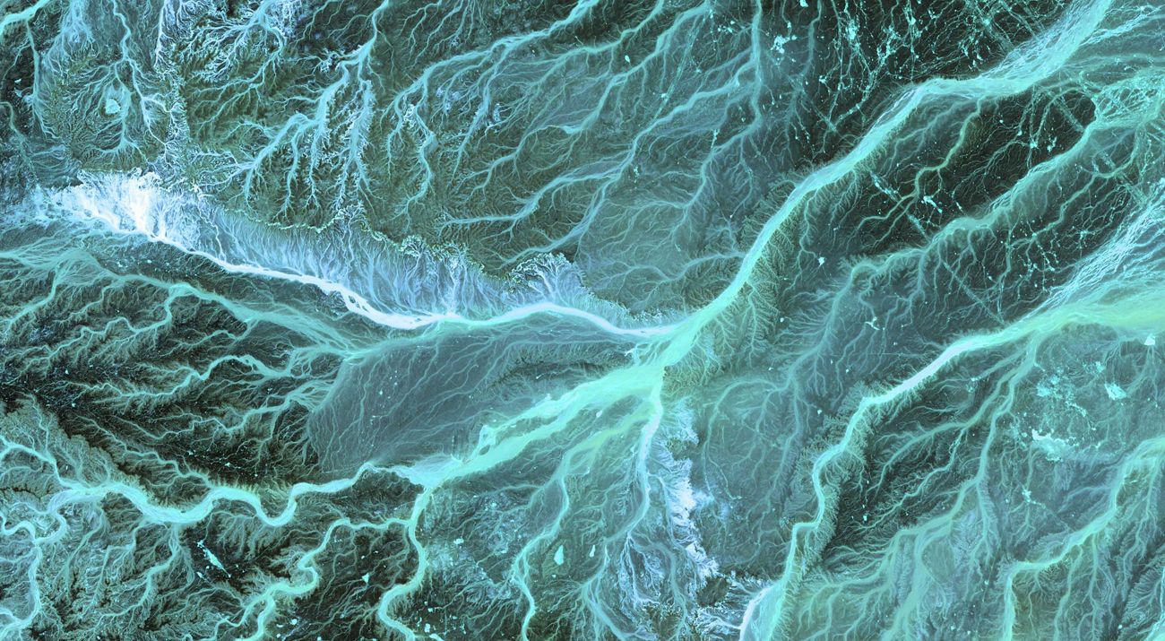 Aerial view of Jordan landscape from the U.S. Geological Survey.