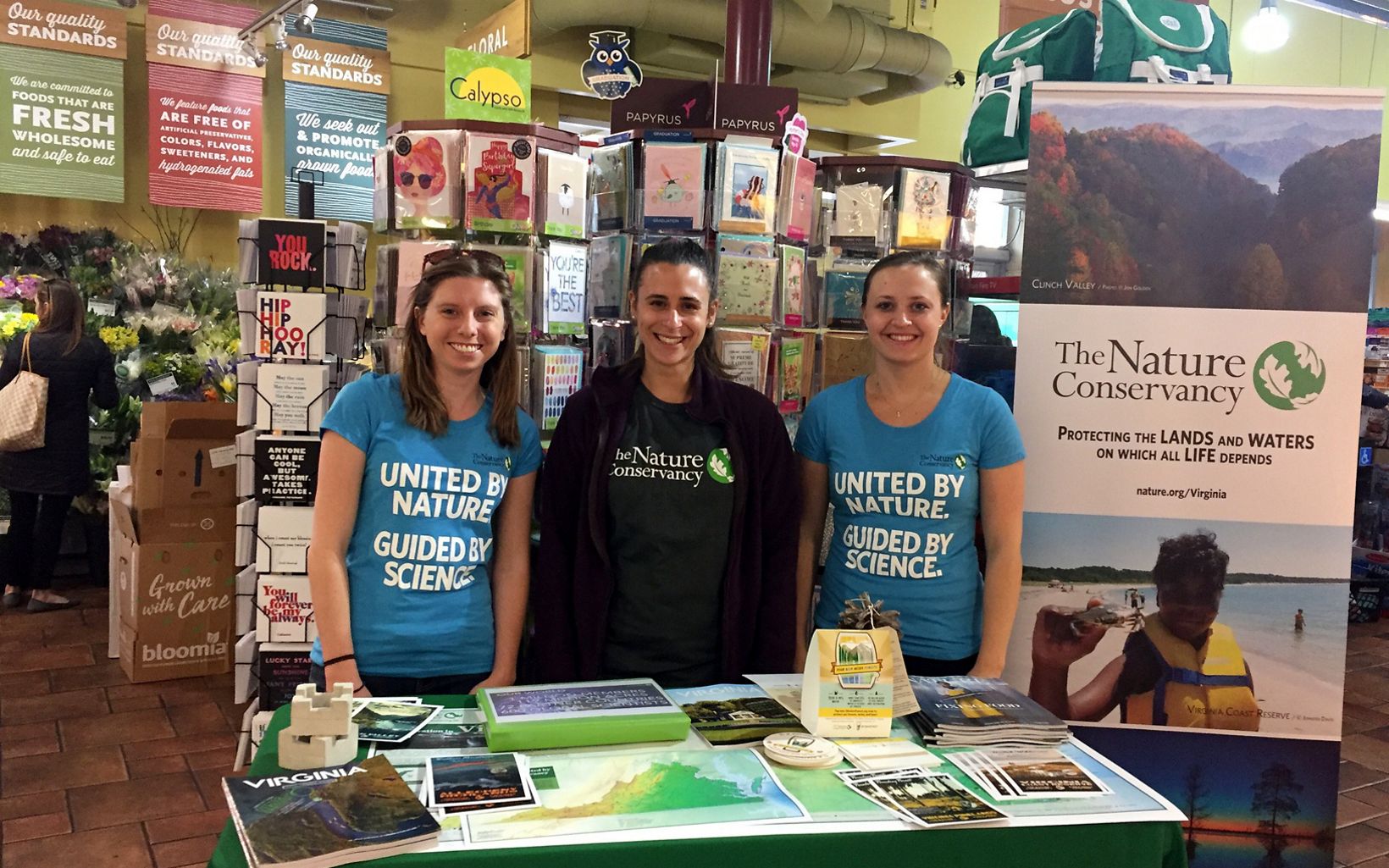 
                
                  WFM 5% Day in Clarendon, VA The Nature Conservancy staff tables at a 5% Day event in a Whole Foods Market location in Clarendon, VA.
                  © TNC Staff.
                
              