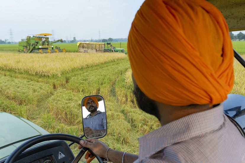 Gurdeep Singh was one of the first farmers in his village to start using new equipment that allows him to clear his field and plant wheat without burning the previous crop.