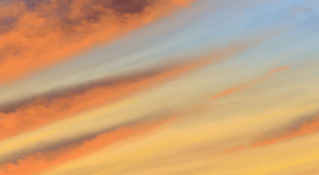 Illustration of an orange and red sunset.