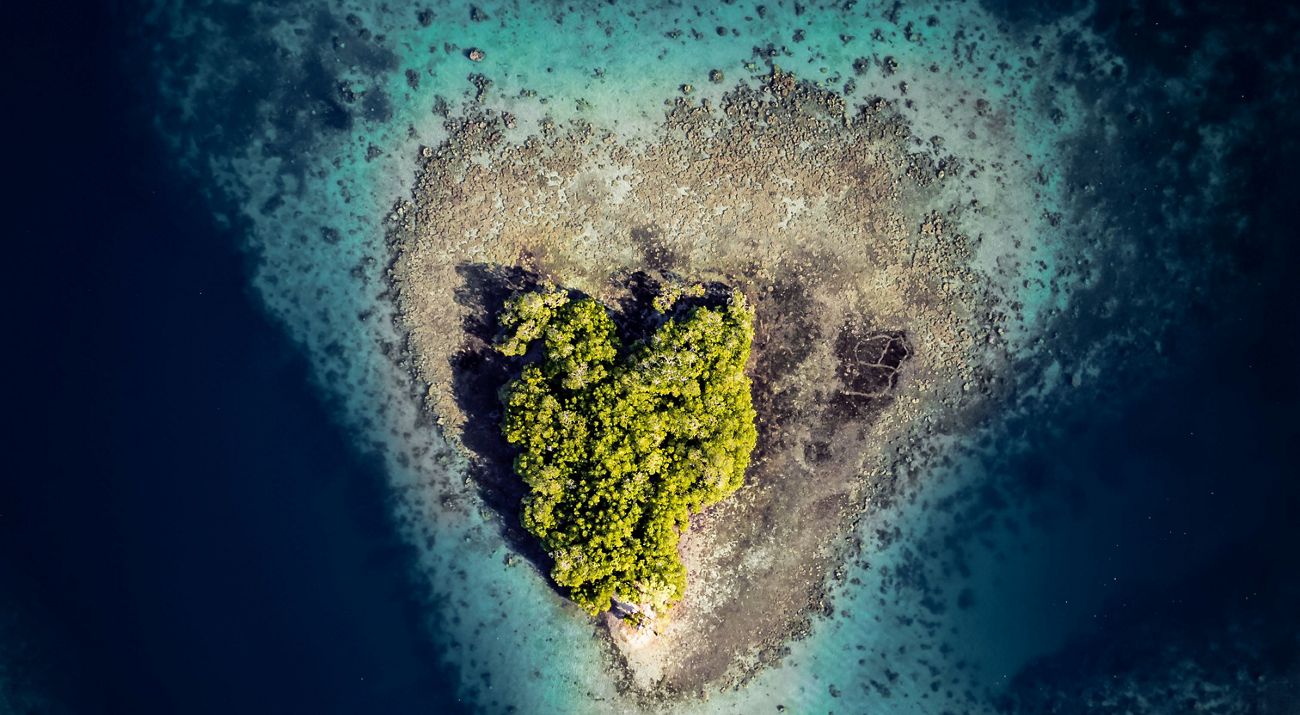 Aerial. view of island.