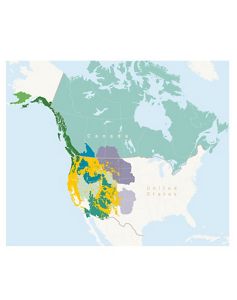 A map of the western U.S. and Canada.