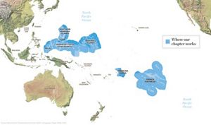 Map of Micronesia and Polynesia.