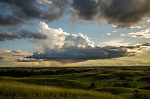 Clouds over grasslands in Colombia. 