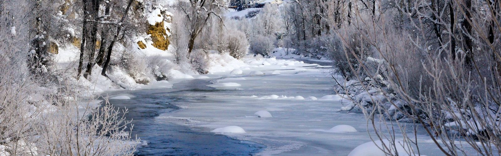 Yampa River in snow. 