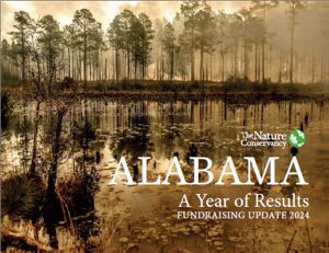 A report cover features calm water reflecting the surrounding forest.