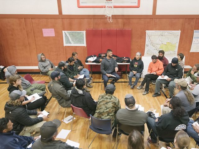 A training hosted by the Yurok Tribe and the Cultural Fire Management Council in Northern California