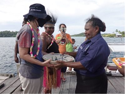 I received a plate of souvenirs from the Waifuna Women's Group Chair, Mama Almina Kacili.