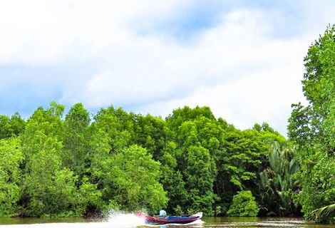 Kondisi geografis di pesisir OKI dilalui oleh sungai besar maupun kanal sungai yang bercabang. Jarang ada jalan setapak maupun jembatan yang menghubungkan satu dusun dengan dusun lainnya. Oleh karena itu, transportasi yang paling sering digunakan adalah perahu atau pun speedboat, sambil menyusuri hutan mangrove.