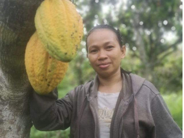 Sekretaris dan anggota aktif tim fermentasi Kelompok Internal Control System (ICS) Pesete Tawai Kakao Kampung Merasa.