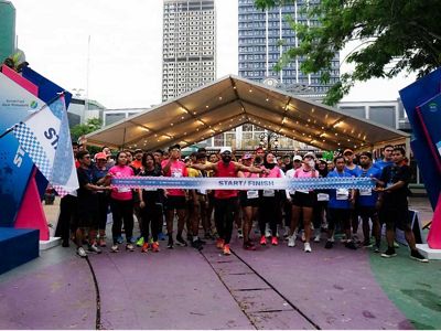 Para peserta fun run “Misi Lestari 2023: See Nature” bersiap di garis start untuk menyelesaikan sembilan misi yang terdiri dari aktivitas fisik dan pengetahuan umum seputar kegiatan konservasi YKAN.