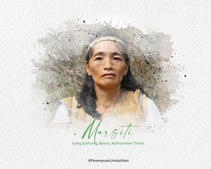 A Dayak Mapnan Long Duhung woman who actively protects Wungun Forest through a forest patrol team.