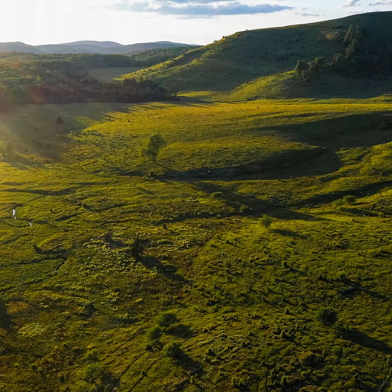 Drone image over the Central Appalachian region in West Virginia